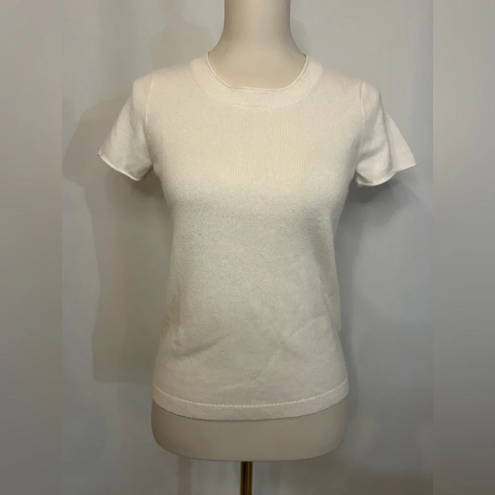 J.Crew NWOT Cashmere relaxed T-shirt in ivory